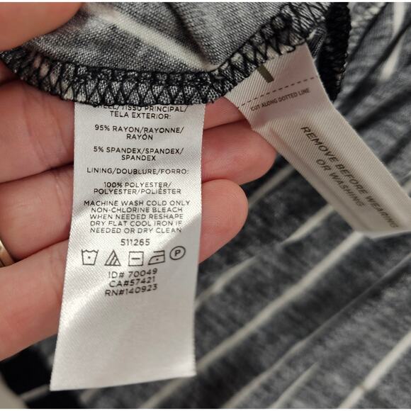 NWT size 2 black white stripes knit open knot back stretch midi summer beach - Picture 5 of 7